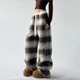 ゆるカワコーデ☆ウール混チェックパンツストレートロングパンツ | 17kg | 詳細画像8 