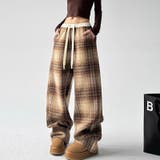 ゆるカワコーデ☆ウール混チェックパンツストレートロングパンツ | 17kg | 詳細画像12 