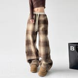 ゆるカワコーデ☆ウール混チェックパンツストレートロングパンツ | 17kg | 詳細画像13 