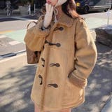 ゆるカワコーデ☆牛角ボタンミドル丈粒感ボアムートン風コート | 17kg | 詳細画像1