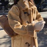 ゆるカワコーデ☆牛角ボタンミドル丈粒感ボアムートン風コート | 17kg | 詳細画像9