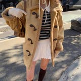 ゆるカワコーデ☆牛角ボタンミドル丈粒感ボアムートン風コート | 17kg | 詳細画像10