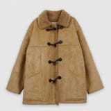 ブラウン | ゆるカワコーデ☆牛角ボタンミドル丈粒感ボアムートン風コート | 17kg