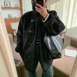 ゆるカワコーデ☆牛角ボタンミドル丈粒感ボアムートン風コート | 17kg | 詳細画像3