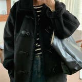 ゆるカワコーデ☆牛角ボタンミドル丈粒感ボアムートン風コート | 17kg | 詳細画像4