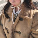 ゆるカワコーデ☆牛角ボタンミドル丈粒感ボアムートン風コート | 17kg | 詳細画像5