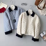 ゆるカワコーデ ダイヤキルト中綿ジャケットショート丈コーデュロイ切替中綿アウター | 17kg | 詳細画像1 