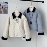 ゆるカワコーデ ダイヤキルト中綿ジャケットショート丈コーデュロイ切替中綿アウター | 17kg | 詳細画像2 