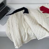 ゆるカワコーデ ダイヤキルト中綿ジャケットショート丈コーデュロイ切替中綿アウター | 17kg | 詳細画像3 