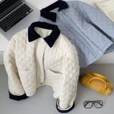 ゆるカワコーデ ダイヤキルト中綿ジャケットショート丈コーデュロイ切替中綿アウター | 17kg | 詳細画像10 