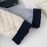 ゆるカワコーデ ダイヤキルト中綿ジャケットショート丈コーデュロイ切替中綿アウター | 17kg | 詳細画像12 