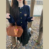ミレニアル学園風☆刺繍クルーネックニットカーディガンアウターニットトップス | 17kg | 詳細画像9