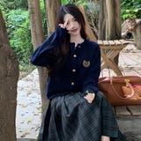 ミレニアル学園風☆刺繍クルーネックニットカーディガンアウターニットトップス | 17kg | 詳細画像5