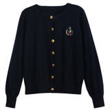 ブラック | ミレニアル学園風☆刺繍クルーネックニットカーディガンアウターニットトップス | 17kg