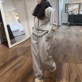 グレー(裏起毛) | ゆるカワコーデ☆裏起毛裾フリル風フェイクレイヤードスウェットパンツワイドパンツ | 17kg