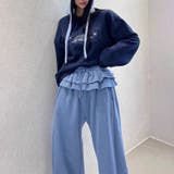 ゆるカワコーデ☆裏起毛裾フリル風フェイクレイヤードスウェットパンツワイドパンツ | 17kg | 詳細画像8 