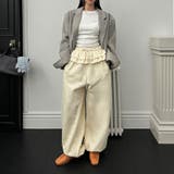 ベージュ(裏起毛) | ゆるカワコーデ☆裏起毛裾フリル風フェイクレイヤードスウェットパンツワイドパンツ | 17kg