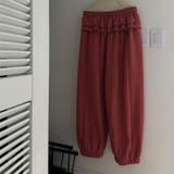 ゆるカワコーデ☆裏起毛裾フリル風フェイクレイヤードスウェットパンツワイドパンツ | 17kg | 詳細画像15 