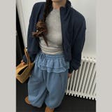ゆるカワコーデ☆裏起毛裾フリル風フェイクレイヤードスウェットパンツワイドパンツ | 17kg | 詳細画像16 