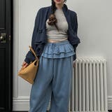 ゆるカワコーデ☆裏起毛裾フリル風フェイクレイヤードスウェットパンツワイドパンツ | 17kg | 詳細画像18 