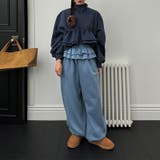 ゆるカワコーデ☆裏起毛裾フリル風フェイクレイヤードスウェットパンツワイドパンツ | 17kg | 詳細画像19 