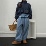 ゆるカワコーデ☆裏起毛裾フリル風フェイクレイヤードスウェットパンツワイドパンツ | 17kg | 詳細画像21 