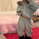 甘辛系ガールズ☆保温裏起毛！大きめファー付き英字ジップパーカーアウター | 17kg | 詳細画像13 