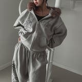 甘辛系ガールズ☆保温裏起毛！大きめファー付き英字ジップパーカーアウター | 17kg | 詳細画像20 