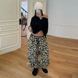 甘辛系ガールズ☆保温厚手 レオパードボアハーレムパンツ長ズボン | 17kg | 詳細画像2 