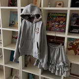 甘辛系ガールズ☆裏起毛厚手レオパード配色ワッペン英字パーカーアウター | 17kg | 詳細画像11 