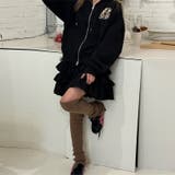 甘辛系ガールズ☆裏起毛厚手レオパード配色ワッペン英字パーカーアウター | 17kg | 詳細画像13 