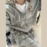 甘辛系ガールズ☆裏起毛厚手レオパード配色ワッペン英字パーカーアウター | 17kg | 詳細画像30 