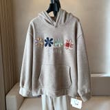 甘辛系ガールズ☆大サイズ花刺繍フード付きスウェットオーバーサイズアウター | 17kg | 詳細画像9