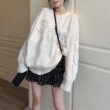 ベージュ | ゆるカワコーデ☆リボンニットこなれ感クルーネックセーター | 17kg