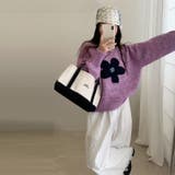 ゆるカワコーデ☆花柄ジャカードクルーネックニットショート丈プルオーバー | 17kg | 詳細画像1 