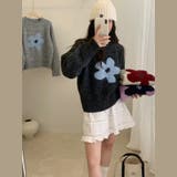 ゆるカワコーデ☆花柄ジャカードクルーネックニットショート丈プルオーバー | 17kg | 詳細画像10 