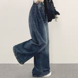 ユニセックス☆ヴィンテージ加工ワイドデニムパンツ | 17kg | 詳細画像10 