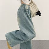 ユニセックス☆ヴィンテージ加工ワイドデニムパンツ | 17kg | 詳細画像11 