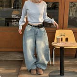 ユニセックス☆ヴィンテージ加工ワイドデニムパンツ | 17kg | 詳細画像16 