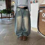 ユニセックス☆ヴィンテージ加工ワイドデニムパンツ | 17kg | 詳細画像17 