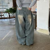 ユニセックス☆ヴィンテージ加工ワイドデニムパンツ | 17kg | 詳細画像18 