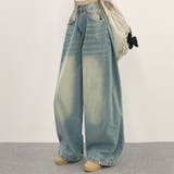 ユニセックス☆ヴィンテージ加工ワイドデニムパンツ | 17kg | 詳細画像21 