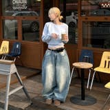 ユニセックス☆ヴィンテージ加工ワイドデニムパンツ | 17kg | 詳細画像25 