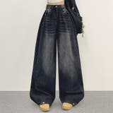 ユニセックス☆ヴィンテージ加工ワイドデニムパンツ | 17kg | 詳細画像37 