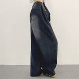 ユニセックス☆ヴィンテージ加工ワイドデニムパンツ | 17kg | 詳細画像6 