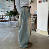 ユニセックス☆ヴィンテージ加工ワイドデニムパンツ | 17kg | 詳細画像7 