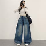 ユニセックス☆ヴィンテージ加工ワイドデニムパンツ | 17kg | 詳細画像68 