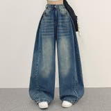 ユニセックス☆ヴィンテージ加工ワイドデニムパンツ | 17kg | 詳細画像69 