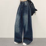 ユニセックス☆ヴィンテージ加工ワイドデニムパンツ | 17kg | 詳細画像8 