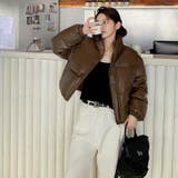 コーヒー | 大人っぽく洗練された☆PUレザー中綿ジャケットショート丈アウター | 17kg